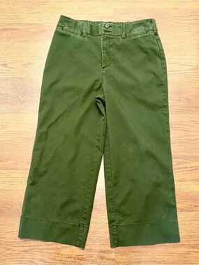 Chico’s Olive Green Cropped Wide Leg Pants Size 1.5 (US 10)